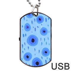 Blue Rain Dog Tag Usb Flash (two Sides) by snowwhitegirl