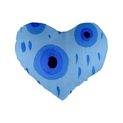 Blue Rain Standard 16  Premium Flano Heart Shape Cushions by snowwhitegirl