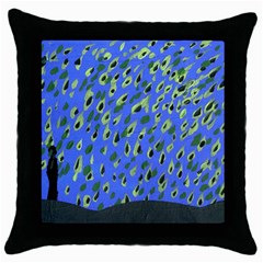 Raining Leaves Throw Pillow Case (black) by snowwhitegirl