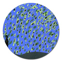 Raining Leaves Magnet 5  (round) by snowwhitegirl