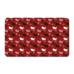 Snow Sleigh Deer Red Magnet (rectangular) by snowwhitegirl