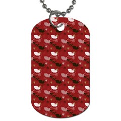 Snow Sleigh Deer Red Dog Tag (two Sides) by snowwhitegirl