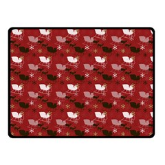 Snow Sleigh Deer Red Fleece Blanket (small) by snowwhitegirl