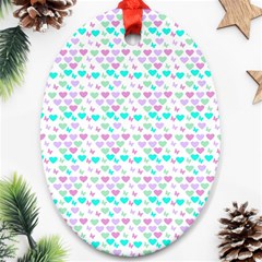 Hearts Butterflies White 1200 Ornament (oval) by snowwhitegirl