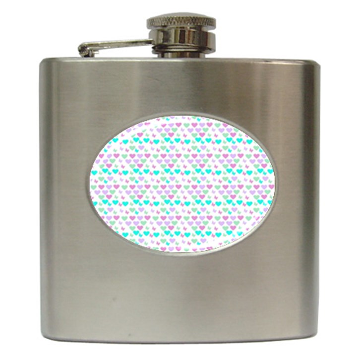 Hearts Butterflies White 1200 Hip Flask (6 oz)