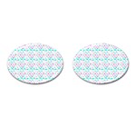 Hearts Butterflies White 1200 Cufflinks (Oval) Front(Pair)