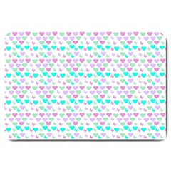 Hearts Butterflies White 1200 Large Doormat  by snowwhitegirl