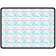 Hearts Butterflies White 1200 Fleece Blanket (large)  by snowwhitegirl