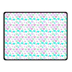 Hearts Butterflies White 1200 Fleece Blanket (small) by snowwhitegirl