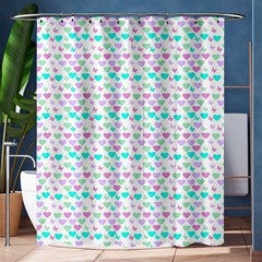 Hearts Butterflies White 1200 Shower Curtain 60  X 72  (medium)  by snowwhitegirl