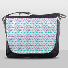 Hearts Butterflies White 1200 Messenger Bags by snowwhitegirl