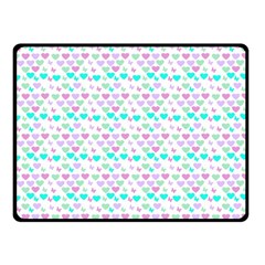 Hearts Butterflies White 1200 Double Sided Fleece Blanket (small)  by snowwhitegirl