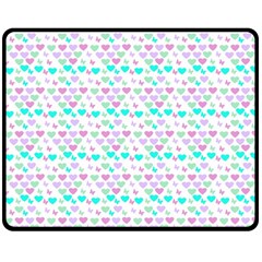 Hearts Butterflies White 1200 Double Sided Fleece Blanket (medium)  by snowwhitegirl