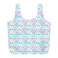 Hearts Butterflies White 1200 Full Print Recycle Bags (l)  by snowwhitegirl