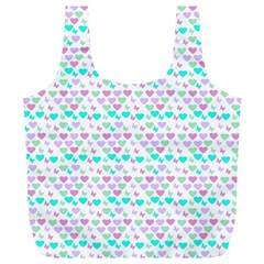 Hearts Butterflies White 1200 Full Print Recycle Bags (l)  by snowwhitegirl