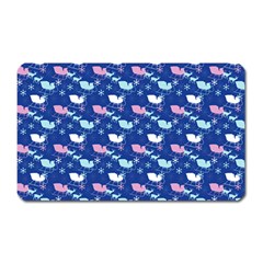 Snow Sleigh Deer Blue Magnet (rectangular) by snowwhitegirl