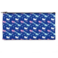 Snow Sleigh Deer Blue Pencil Cases by snowwhitegirl