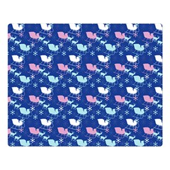 Snow Sleigh Deer Blue Double Sided Flano Blanket (large)  by snowwhitegirl