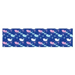 Snow Sleigh Deer Blue Satin Scarf (oblong) by snowwhitegirl