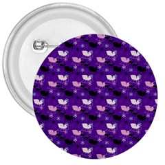 Snow Sleigh Deer Purple 3  Buttons by snowwhitegirl