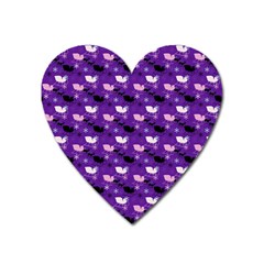 Snow Sleigh Deer Purple Heart Magnet by snowwhitegirl