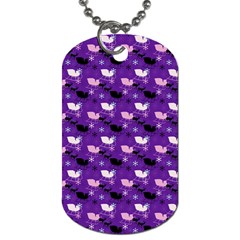 Snow Sleigh Deer Purple Dog Tag (one Side) by snowwhitegirl