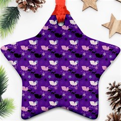 Snow Sleigh Deer Purple Star Ornament (two Sides) by snowwhitegirl