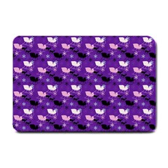 Snow Sleigh Deer Purple Small Doormat  by snowwhitegirl