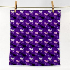 Snow Sleigh Deer Purple Face Towel by snowwhitegirl