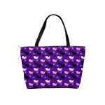 Snow Sleigh Deer Purple Shoulder Handbags Back