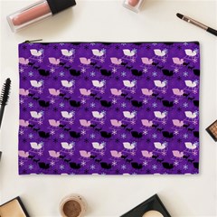 Snow Sleigh Deer Purple Cosmetic Bag (xl) by snowwhitegirl