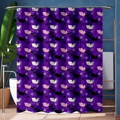 Snow Sleigh Deer Purple Shower Curtain 60  X 72  (medium)  by snowwhitegirl