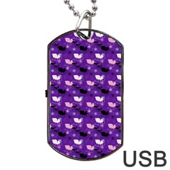 Snow Sleigh Deer Purple Dog Tag Usb Flash (two Sides) by snowwhitegirl