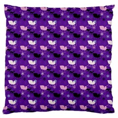 Snow Sleigh Deer Purple Large Cushion Case (two Sides) by snowwhitegirl