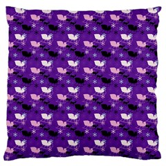 Snow Sleigh Deer Purple Standard Flano Cushion Case (one Side) by snowwhitegirl