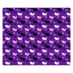 Snow Sleigh Deer Purple Double Sided Flano Blanket (small)  by snowwhitegirl