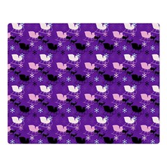 Snow Sleigh Deer Purple Double Sided Flano Blanket (large)  by snowwhitegirl