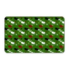 Snow Sleigh Deer Green Magnet (rectangular) by snowwhitegirl