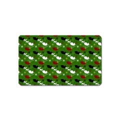 Snow Sleigh Deer Green Magnet (name Card) by snowwhitegirl