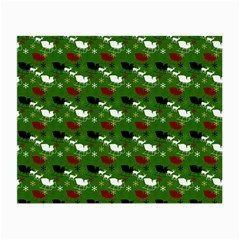 Snow Sleigh Deer Green Small Glasses Cloth by snowwhitegirl