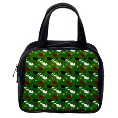 Snow Sleigh Deer Green Classic Handbags (one Side) by snowwhitegirl