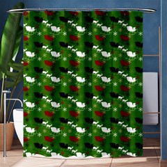 Snow Sleigh Deer Green Shower Curtain 60  X 72  (medium)  by snowwhitegirl