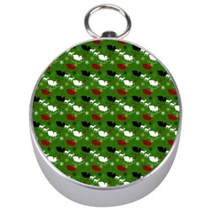 Snow Sleigh Deer Green Silver Compasses by snowwhitegirl