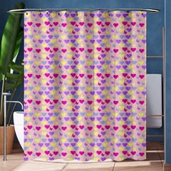 Hearts Butterflies Pink 1200 Shower Curtain 60  X 72  (medium)  by snowwhitegirl