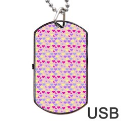 Hearts Butterflies Pink 1200 Dog Tag Usb Flash (two Sides) by snowwhitegirl