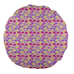 Hearts Butterflies Pink 1200 Large 18  Premium Round Cushions by snowwhitegirl