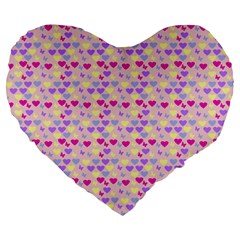 Hearts Butterflies Pink 1200 Large 19  Premium Heart Shape Cushions by snowwhitegirl