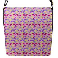 Hearts Butterflies Pink 1200 Flap Messenger Bag (s) by snowwhitegirl