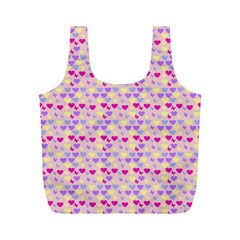 Hearts Butterflies Pink 1200 Full Print Recycle Bags (m)  by snowwhitegirl