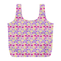 Hearts Butterflies Pink 1200 Full Print Recycle Bags (l)  by snowwhitegirl